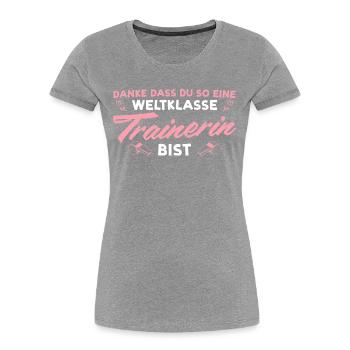 Weltklasse Fußballtrainerin Beste Trainerin - Frauen Premium Bio T-Shirt - Navy - Vorne - Mia (176cm)