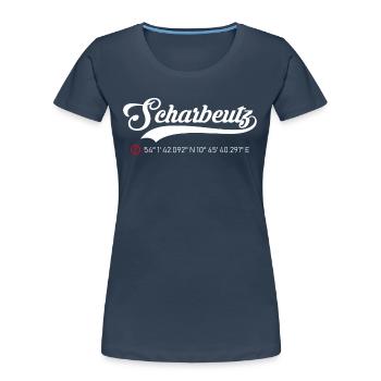 Scharbeutz Koordinaten - Frauen Premium Bio T-Shirt - Navy - Vorne - Mia (176cm)