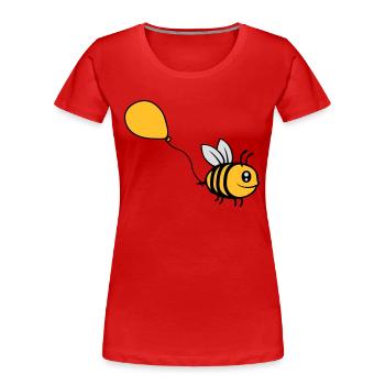 Happy Balloon Bee Comic - Women's Premium Organic T-Shirt - navy - Front - Mia (176cm)