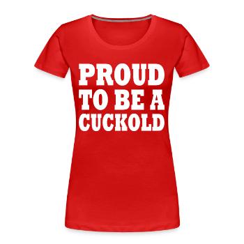 proud to be a cuckold - Women's Premium Organic T-Shirt - navy - Front - Mia (176cm)