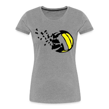 explosion ballon volleyball destructurer destructi - T-shirt bio Premium Femme - bleu marine - Devant - Mia (176cm)