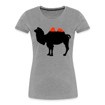 Silhouette de chameau - T-shirt bio Premium Femme - bleu marine - Devant - Mia (176cm)