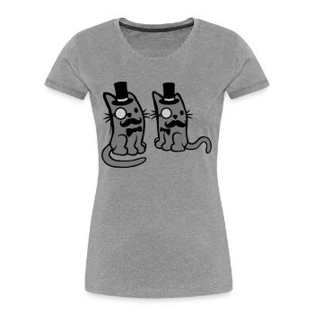 Men 2 Cat Friends - Women's Premium Organic T-Shirt - navy - Front - Mia (176cm)