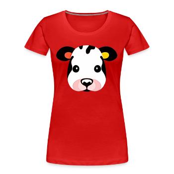 cow cute animal farm animals funny cows new 18 - Women's Premium Organic T-Shirt - navy - Front - Mia (176cm)
