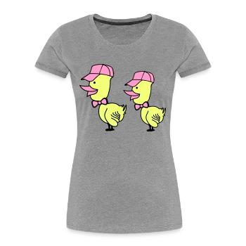 Bonnet de canard - T-shirt bio Premium Femme - bleu marine - Devant - Mia (176cm)