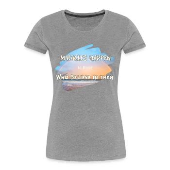 Miracles Happen - Frauen Premium Bio T-Shirt - Navy - Vorne - Mia (176cm)