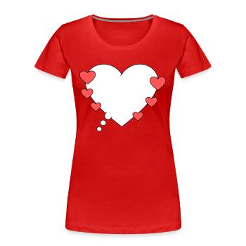 Thought bubble with hearts - Women's Premium Organic T-Shirt - navy - Front - Mia (176cm)