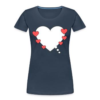 Thought bubble with heart - Women's Premium Organic T-Shirt - navy - Front - Mia (176cm)