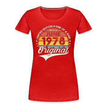 45. Geburtstag Mann Jahrgang 1978 Original Juni - Frauen Premium Bio T-Shirt - Navy - Vorne - Mia (176cm)