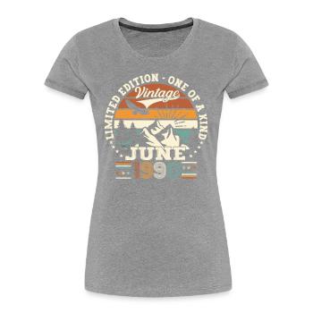 33rd Birthday Man June Year 1990 Original - Women's Premium Organic T-Shirt -  - Front - Mia (176cm)