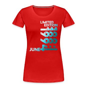 29e anniversaire juin 1994 Edition Limitée - T-shirt bio Premium Femme - bleu marine - Devant - Mia (176cm)