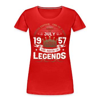 66. Geburtstag Mann Juli Jahrgang 1957 Legendary - Frauen Premium Bio T-Shirt - Navy - Vorne - Mia (176cm)