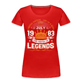 40th Birthday Man July Vintage 1983 Legendary - Women's Premium Organic T-Shirt - navy - Front - Mia (176cm)