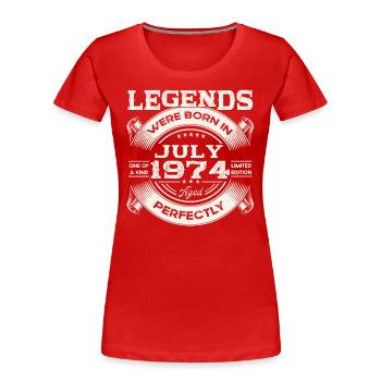 49th Birthday Man Legendary July Born 1974 - Women's Premium Organic T-Shirt - navy - Front - Mia (176cm)