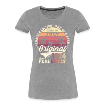 49th Birthday Man Original July Vintage 1974 - Women's Premium Organic T-Shirt - navy - Front - Mia (176cm)