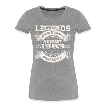 40 Birthday Men Original Août 1983 - T-shirt bio Premium Femme - bleu marine - Devant - Mia (176cm)