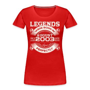 20 Birthday Men Original August Vintage 2003 - T-shirt bio Premium Femme - bleu marine - Devant - Mia (176cm)