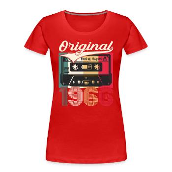 57. Geburtstag Mann August Jahrgang 1966 Kassette - Frauen Premium Bio T-Shirt - Navy - Vorne - Mia (176cm)