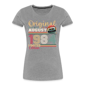 39th Birthday Man August Vintage 1984 Cassette - Women's Premium Organic T-Shirt - navy - Front - Mia (176cm)