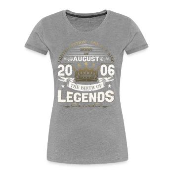 17th Birthday Man August Vintage 2006 Legendary - Women's Premium Organic T-Shirt - navy - Front - Mia (176cm)