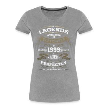 24th Birthday Legendary September Vintage 1999 - Women's Premium Organic T-Shirt -  - Front - Mia (176cm)