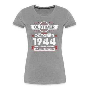 80th Birthday Vintage October Vintage 1944 - Women's Premium Organic T-Shirt - navy - Front - Mia (176cm)
