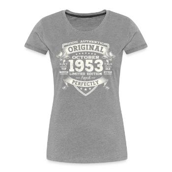 70th Birthday Gift Husband October Vintage 1953 - Women's Premium Organic T-Shirt - navy - Front - Mia (176cm)