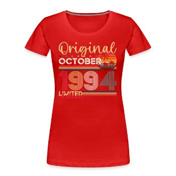 29ème anniversaire mari Original Octobre Millésime 1994 - T-shirt bio Premium Femme - bleu marine - Devant - Mia (176cm)