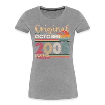 17th Birthday Husband Original October Vintage 2006 - Women's Premium Organic T-Shirt - navy - Front - Mia (176cm)