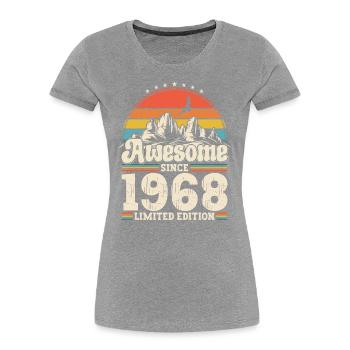 55e anniversaire mari Vintage 1968 Vintage rétro - T-shirt bio Premium Femme - bleu marine - Devant - Mia (176cm)