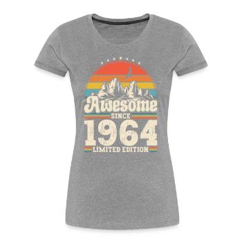 59e anniversaire mari Vintage 1964 Vintage rétro - T-shirt bio Premium Femme - bleu marine - Devant - Mia (176cm)