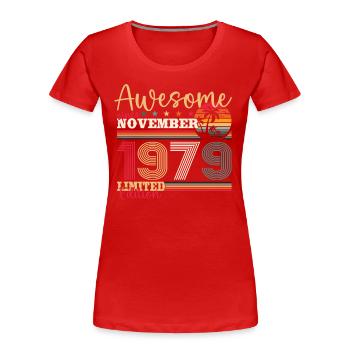 44th Birthday Husband November Vintage 1979 - Women's Premium Organic T-Shirt -  - Front - Mia (176cm)