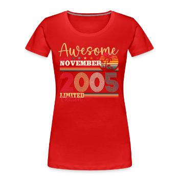 18th Birthday Husband November Vintage 2005 - Women's Premium Organic T-Shirt -  - Front - Mia (176cm)