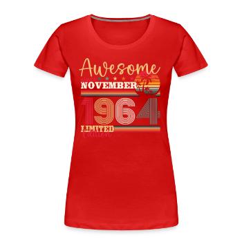 59th Birthday Husband November Vintage 1964 - Women's Premium Organic T-Shirt -  - Front - Mia (176cm)
