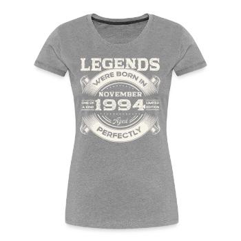 29th Birthday Original November Vintage 1994 - Women's Premium Organic T-Shirt - navy - Front - Mia (176cm)