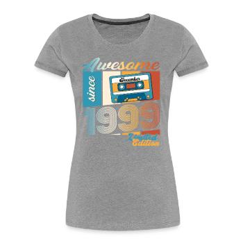 24th Birthday December Vintage 1999 Cassette - Women's Premium Organic T-Shirt -  - Front - Mia (176cm)