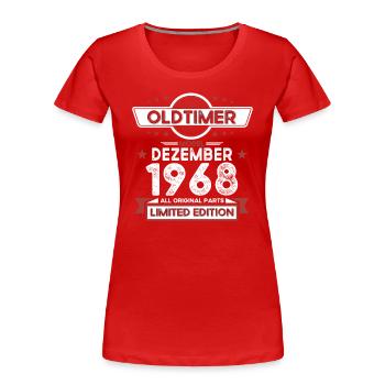 55th Birthday Classic Car December Vintage 1968 - Women's Premium Organic T-Shirt - navy - Front - Mia (176cm)