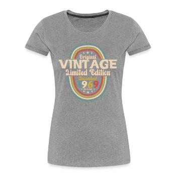 54ème Anniversaire Millésime Décembre Millésime 1969 - T-shirt bio Premium Femme - bleu marine - Devant - Mia (176cm)