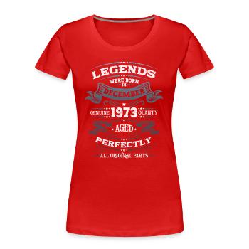 December Vintage 1973 50th Birthday Legend - Women's Premium Organic T-Shirt - navy - Front - Mia (176cm)