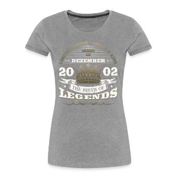 December Vintage 2002 21st Birthday Legend - Women's Premium Organic T-Shirt - navy - Front - Mia (176cm)