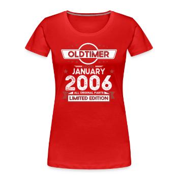 18. Geburtstag Oldtimer Januar Jahrgang 2006 - Frauen Premium Bio T-Shirt - Navy - Vorne - Mia (176cm)