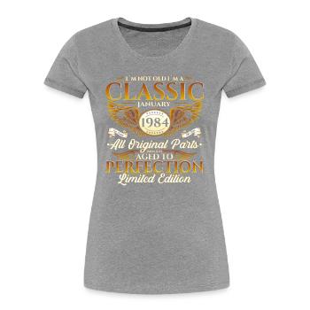 40th Birthday Vintage January Vintage 1984 - Women's Premium Organic T-Shirt - navy - Front - Mia (176cm)