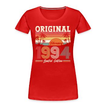 30. Geburtstag Original Februar Jahrgang 1994 - Frauen Premium Bio T-Shirt -  - Vorne - Mia (176cm)