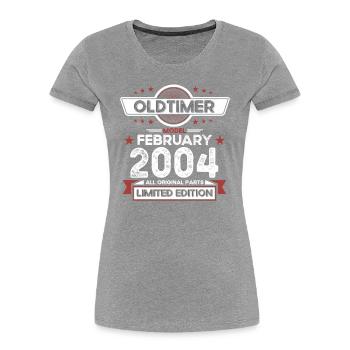 20. Geburtstag Oldtimer Februar Jahrgang 2004 - Frauen Premium Bio T-Shirt - Navy - Vorne - Mia (176cm)