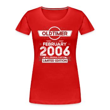 18. Geburtstag Oldtimer Februar Jahrgang 2006 - Frauen Premium Bio T-Shirt - Navy - Vorne - Mia (176cm)