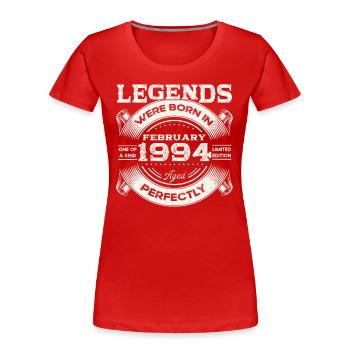 30. Geburtstag Original Februar Jahrgang 1994 - Frauen Premium Bio T-Shirt -  - Vorne - Mia (176cm)