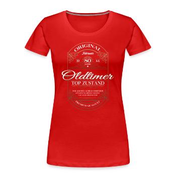 80e anniversaire mari Vintage février Vintage 1944 - T-shirt bio Premium Femme - bleu marine - Devant - Mia (176cm)