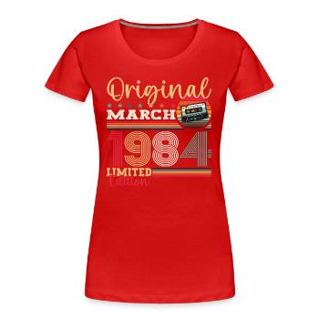 40e anniversaire mari mars 1984 Mixtape Cassette - T-shirt bio Premium Femme - bleu marine - Devant - Mia (176cm)