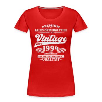 30ème Anniversaire Homme Mars Vintage 1994 - T-shirt bio Premium Femme -  - Devant - Mia (176cm)