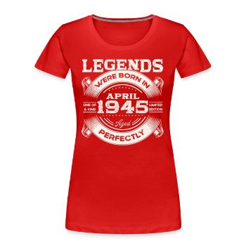 79e cadeau d’anniversaire mari légendaire depuis 1945 - T-shirt bio Premium Femme - bleu marine - Devant - Mia (176cm)